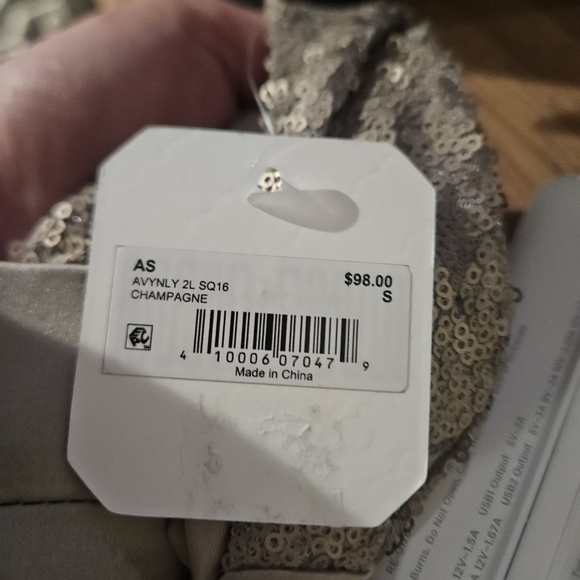 ALTAR’D STATE Champagne Sequin Strapless Maxi Dress Slit NWT Size S - Picture 4 of 16